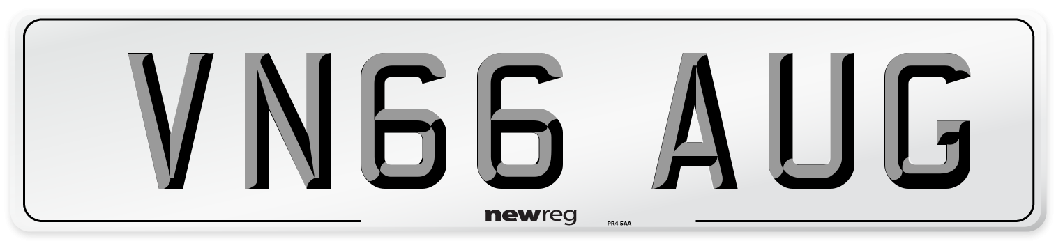VN66 AUG Number Plate from New Reg